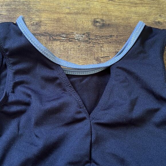 5 for $20 More Than Magic Silver Stars Black Gymnastics/Dance Crop Top - Picture 3 of 7